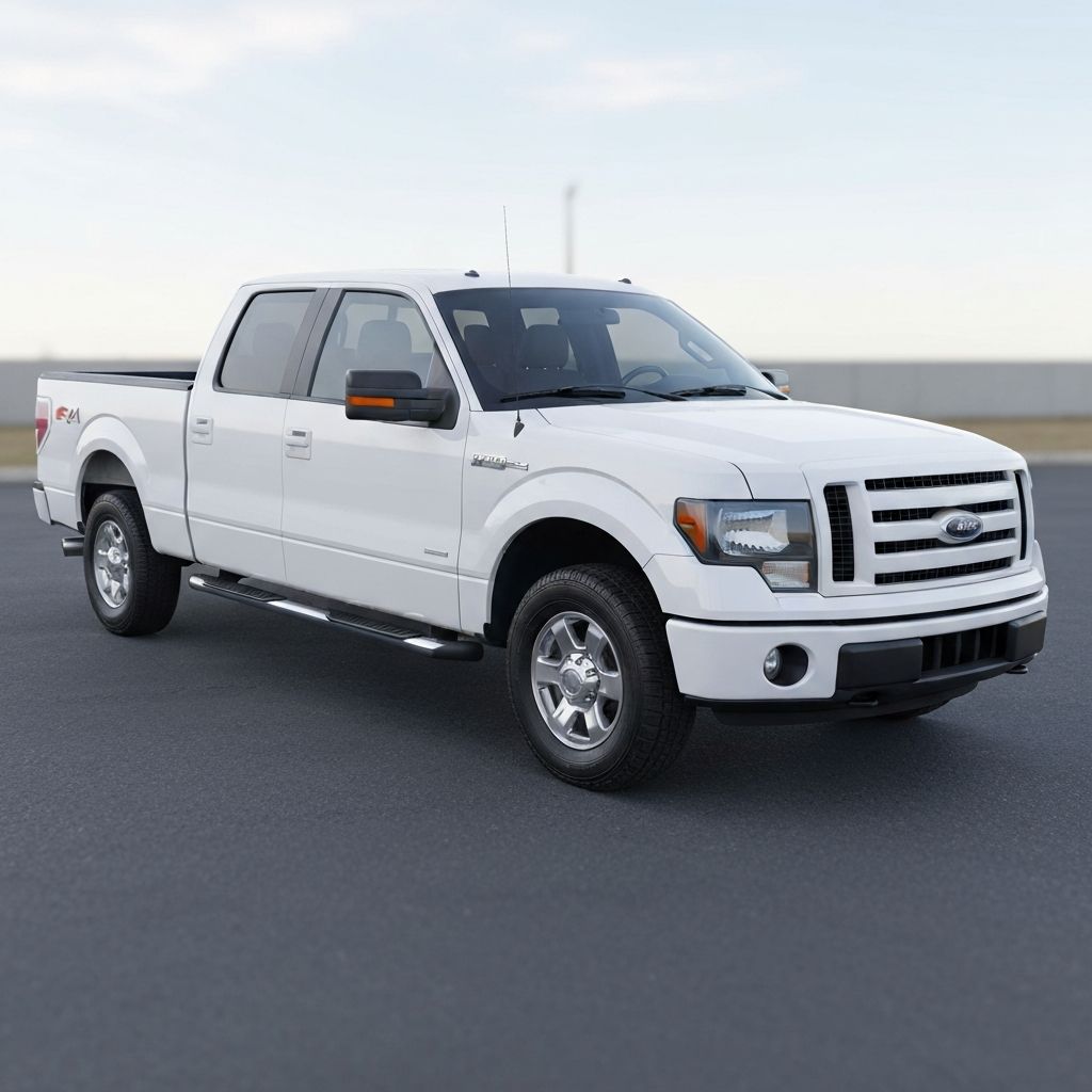 Ford F-150 pickup truck on a plain white background after AI background removal