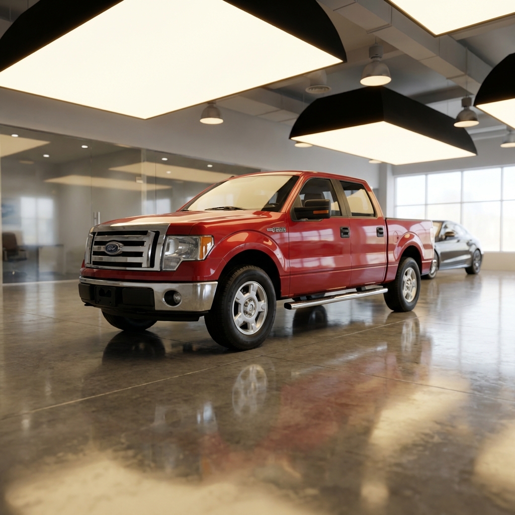 Professional showroom with overhead lighting