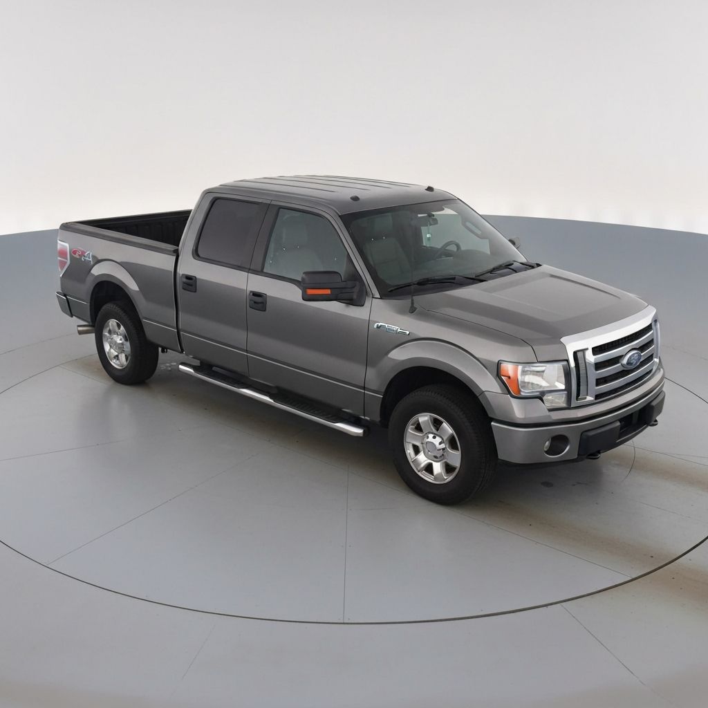 Ford F-150 pickup truck on a gray turntable studio background